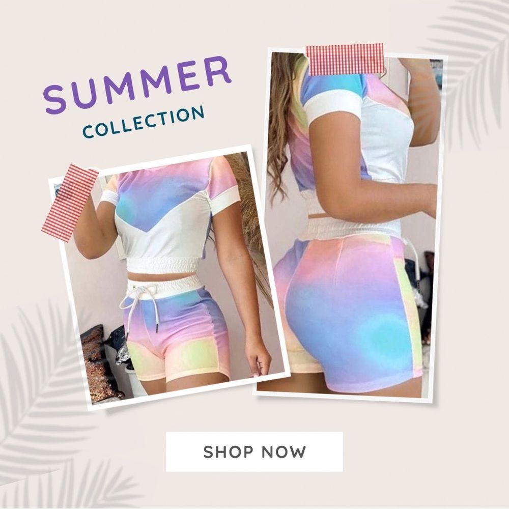 Two-Piece DrawString Loose Tie Dye Women Set
